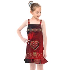 Wonderful Heart With Roses Kids  Overall Dress by FantasyWorld7