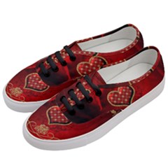 Wonderful Heart With Roses Women s Classic Low Top Sneakers by FantasyWorld7