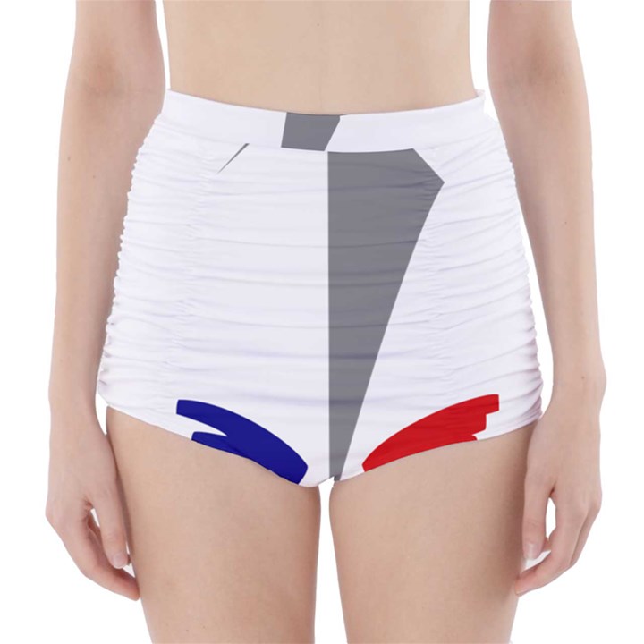 Logo of French Navy High-Waisted Bikini Bottoms