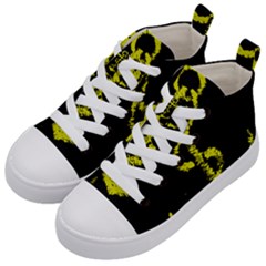 French Navy Golden Anchor Symbol Kids  Mid-top Canvas Sneakers