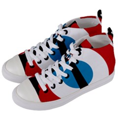 Roundel Of French Naval Aviation Women s Mid-top Canvas Sneakers