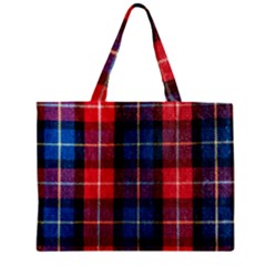 Blue & Red Plaid Zipper Mini Tote Bag by WensdaiAmbrose