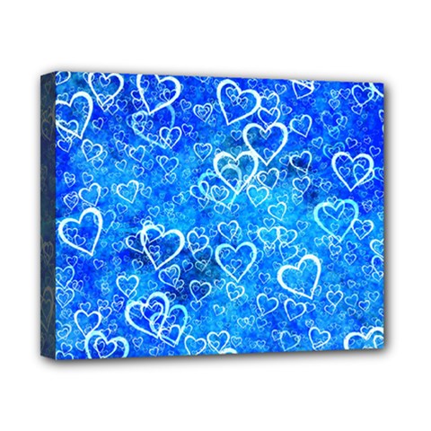 Valentine Heart Love Blue Canvas 10  X 8  (stretched)