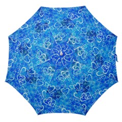 Valentine Heart Love Blue Straight Umbrellas