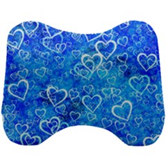 Valentine Heart Love Blue Head Support Cushion by Mariart