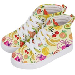 Seamless Pattern Fruit Kids  Hi-top Skate Sneakers