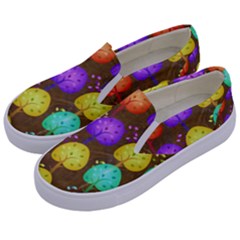 Textured Grunge Background Pattern Kids  Canvas Slip Ons by Mariart