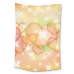 Valentine Heart Love Pink Large Tapestry by Mariart