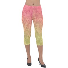 Triangle Polygon Lightweight Velour Capri Leggings 