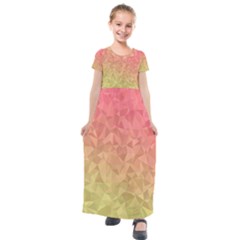 Triangle Polygon Kids  Short Sleeve Maxi Dress by Alisyart
