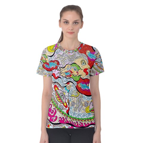 Supersonic Pyramid Protector Angels Women s Cotton Tee by chellerayartisans