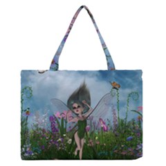 Cute Little Fairy Zipper Medium Tote Bag