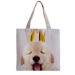 Royal Puppy Yawns Zipper Grocery Tote Bag by WensdaiAmbrose