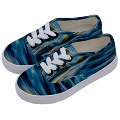 Ocean Waves Kids  Classic Low Top Sneakers by WensdaiAmbrose