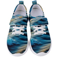 Ocean Waves Women s Velcro Strap Shoes by WensdaiAmbrose