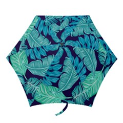 Tropical Greens Leaves Banana Mini Folding Umbrellas by Mariart