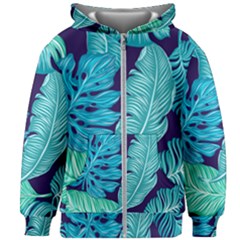 Tropical Greens Leaves Banana Kids  Zipper Hoodie Without Drawstring by Mariart