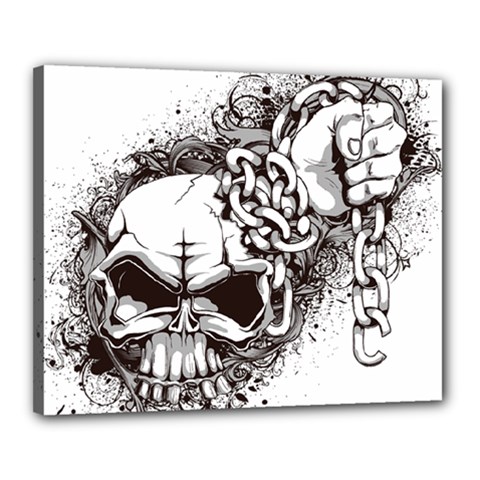 Skull And Crossbones Canvas 20  X 16  (stretched)