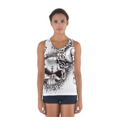 Skull And Crossbones Sport Tank Top  by Alisyart