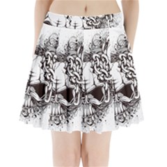 Skull And Crossbones Pleated Mini Skirt by Alisyart