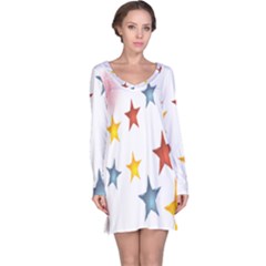 Star Rainbow Long Sleeve Nightdress by Alisyart