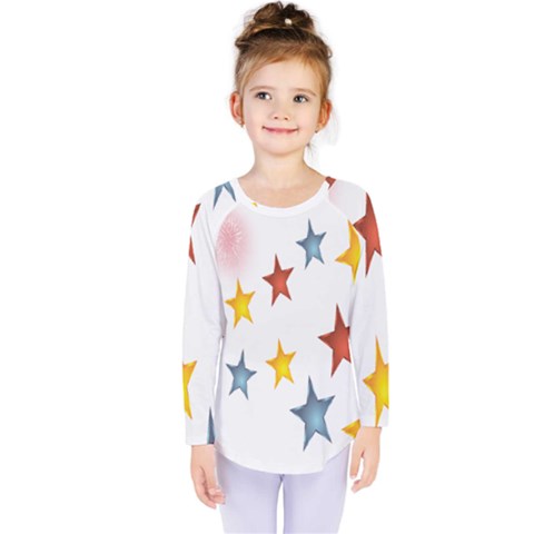 Star Rainbow Kids  Long Sleeve Tee by Alisyart