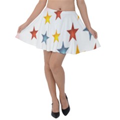 Star Rainbow Velvet Skater Skirt by Alisyart