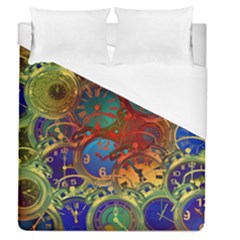 Time Clock Distortion Duvet Cover (queen Size)