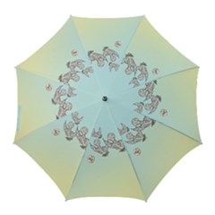 Floral Doves - Colourglide -  By Larenard Golf Umbrellas by LaRenard