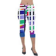 Color Graffiti Pattern Geometric Lightweight Velour Capri Leggings  by Pakrebo