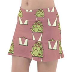 Cactus Pattern Background Texture Tennis Skirt by Pakrebo