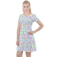 Dots Color Rows Columns Background Cap Sleeve Velour Dress  by Pakrebo