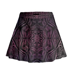 Mandala Neon Symmetric Symmetry Mini Flare Skirt by Pakrebo