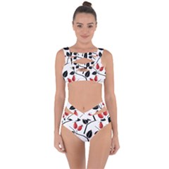 Rose Hip Pattern Branches Autumn Bandaged Up Bikini Set  by Pakrebo