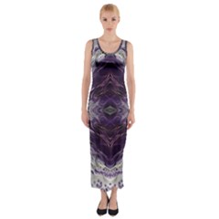 Pattern Abstract Horizontal Fitted Maxi Dress