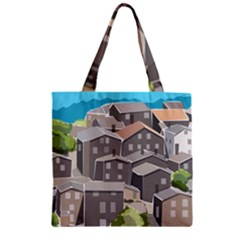 Village Place Portugal Landscape Zipper Grocery Tote Bag