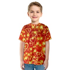 Pattern Valentine Heart Love Kids  Sport Mesh Tee