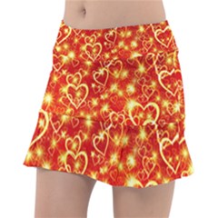 Pattern Valentine Heart Love Tennis Skirt by Mariart