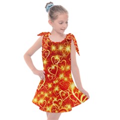 Pattern Valentine Heart Love Kids  Tie Up Tunic Dress by Mariart