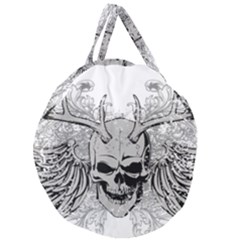 Skull Vector Giant Round Zipper Tote