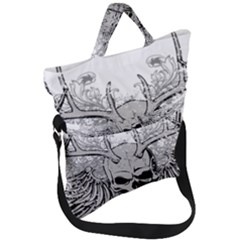 Skull Vector Fold Over Handle Tote Bag