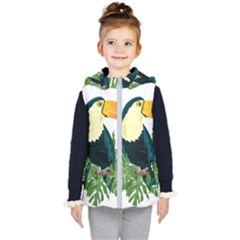 Tropical Birds Kids  Hooded Puffer Vest by Alisyart
