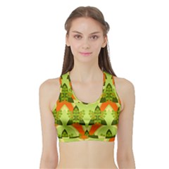Texture Plant Herbs Herb Green Sports Bra With Border by Pakrebo