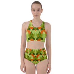 Texture Plant Herbs Herb Green Racer Back Bikini Set by Pakrebo