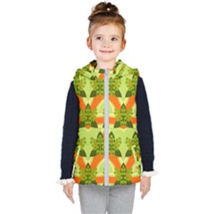 Texture Plant Herbs Herb Green Kids  Hooded Puffer Vest by Pakrebo