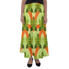 Texture Plant Herbs Herb Green Flared Maxi Skirt by Pakrebo