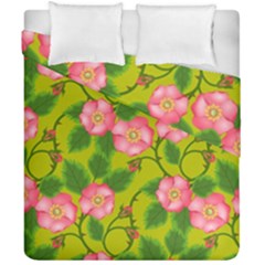 Roses Flowers Pattern Bud Pink Duvet Cover Double Side (california King Size)
