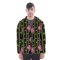 Rose Abstract Rose Garden Hooded Windbreaker (men) by Pakrebo