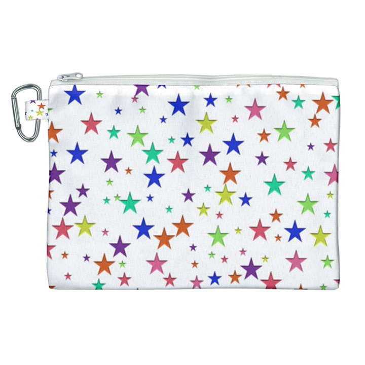 Star Random Background Scattered Canvas Cosmetic Bag (XL)