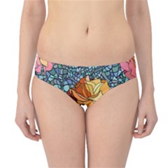 Pattern Rose Yellow Background Hipster Bikini Bottoms by Pakrebo